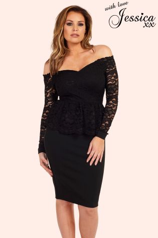 Jessica Wright Lace Bardot Dress